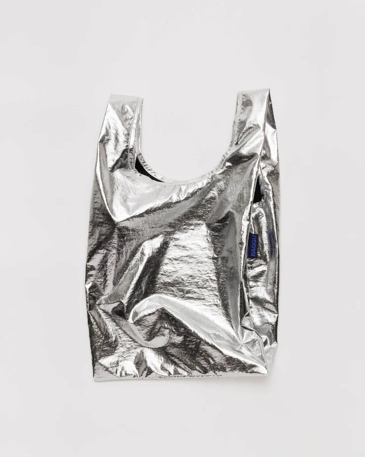 Metallic Silver Baggu Reusable Bag