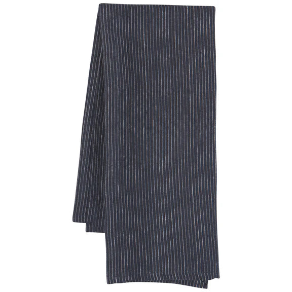 Midnight Linen Pinstripe Tea Towel - Thumbnail 3