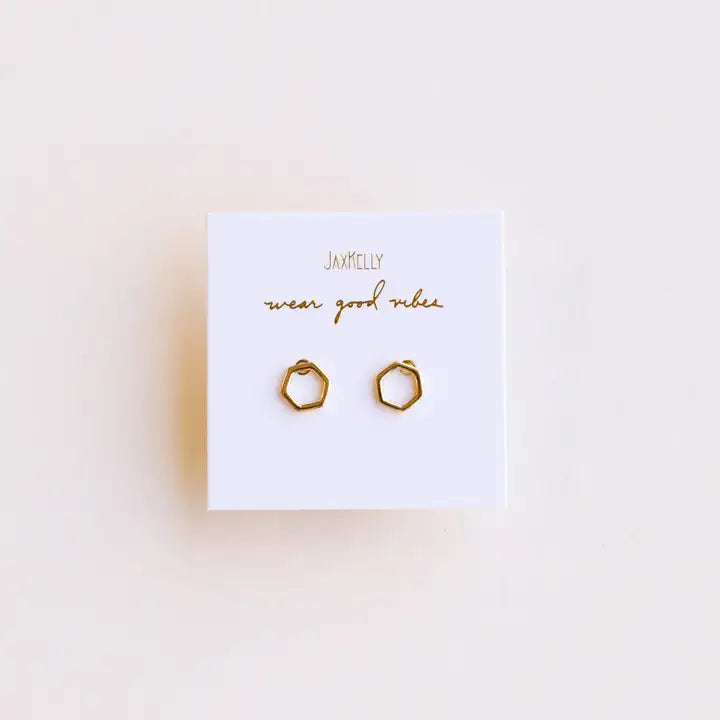 Minimalist Hexagon Earrings