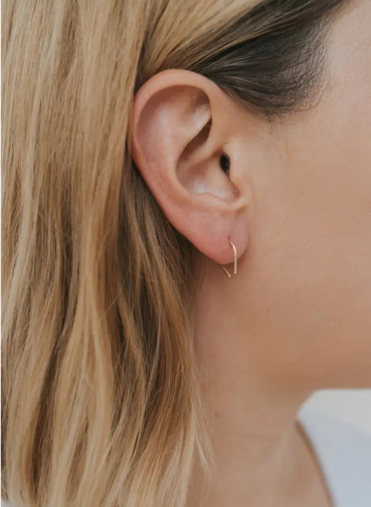 Minimalist Horseshoe Open Hoop Earring