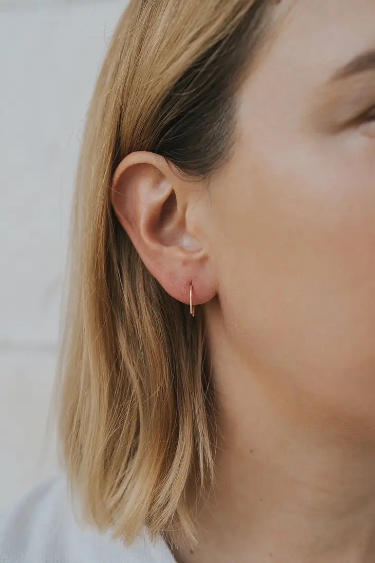 Minimalist Horseshoe Open Hoop Earring