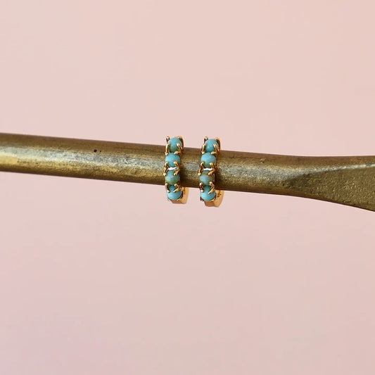 Mini Turquoise Hoops