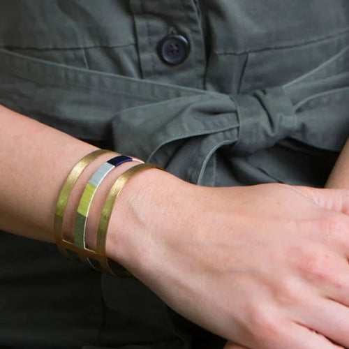 Multi Color Thread Wrapped Kaia Cuff Bracelet