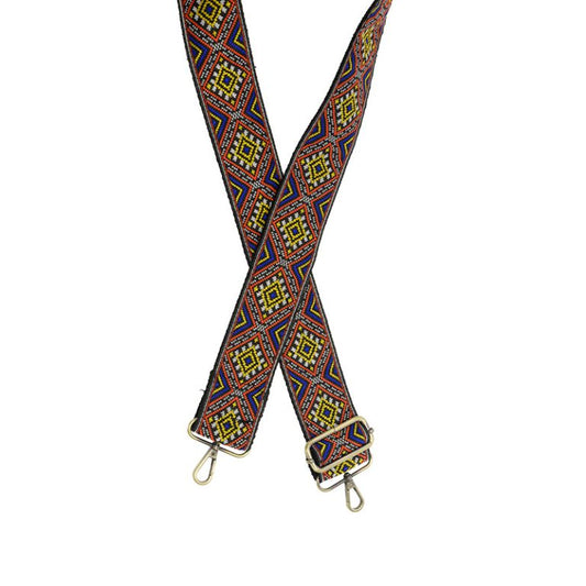 Multicolored Retro Diamond Guitar Bag Strap