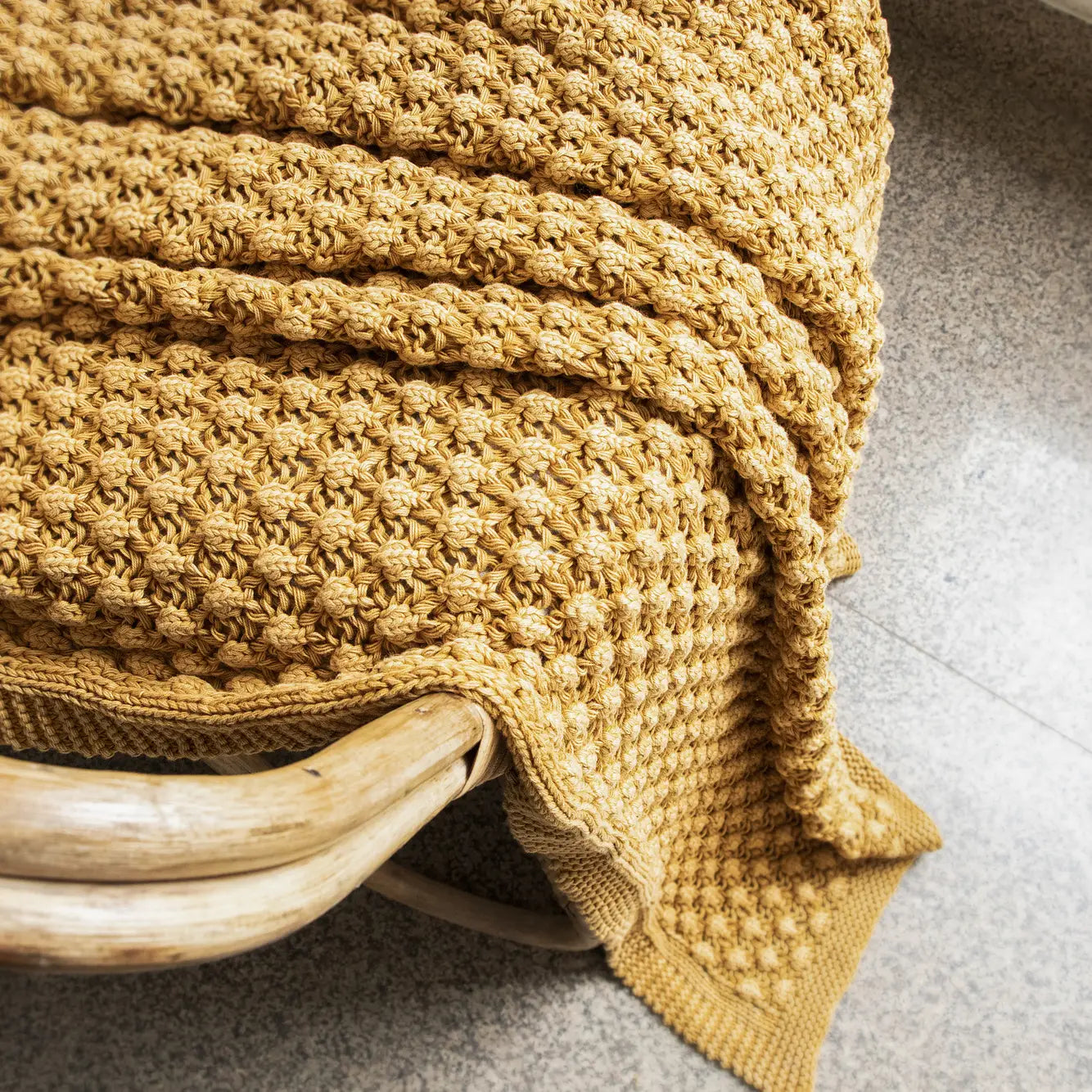 Popcorn Knitted Throw