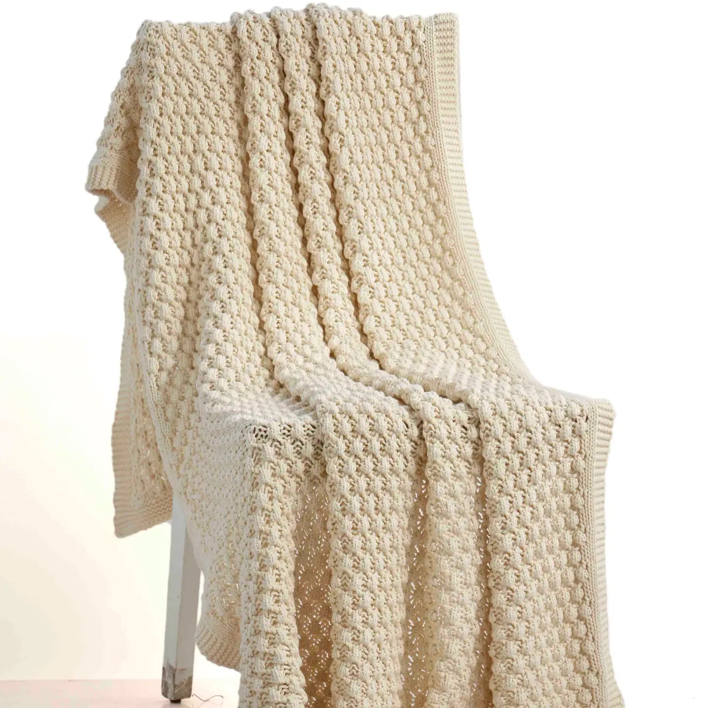 Popcorn Knitted Throw