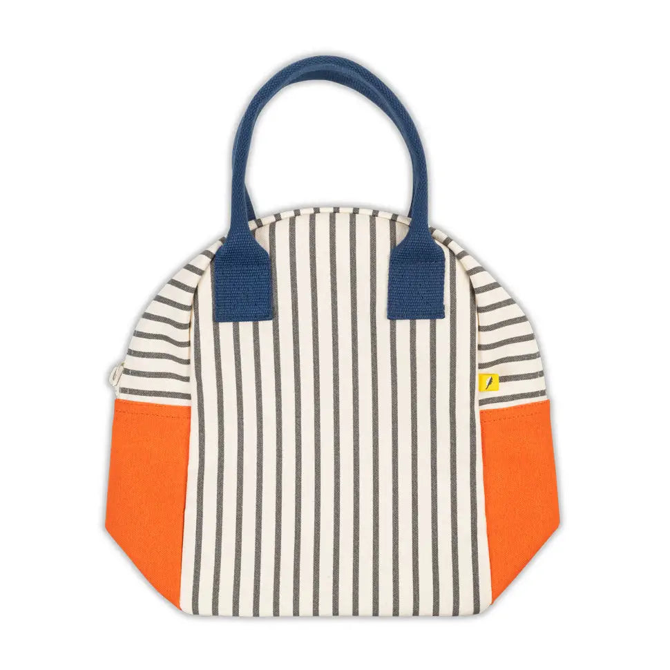 Nautical Pencil Stripe Zipper Lunch Bag