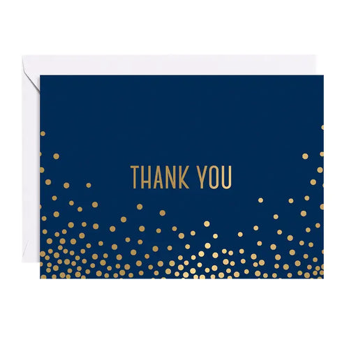 Navy Confetti Thank You Boxed Cards