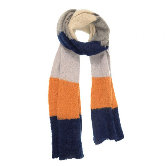 Navy Color Block Scarf