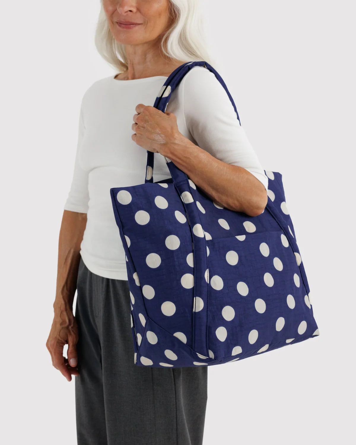 Navy & Blue Polka Dot Cloud Bag