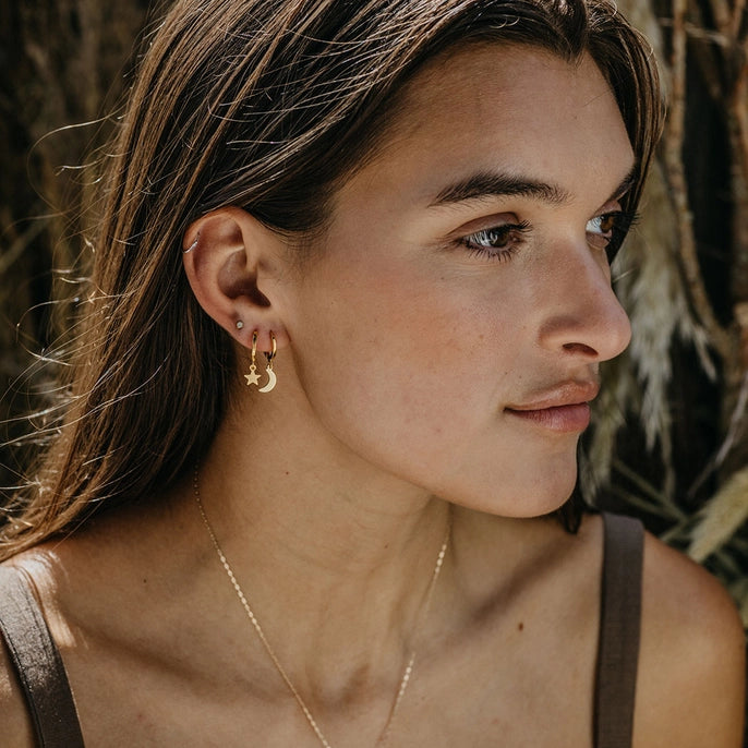 Night Sky Huggie Hoop Earrings