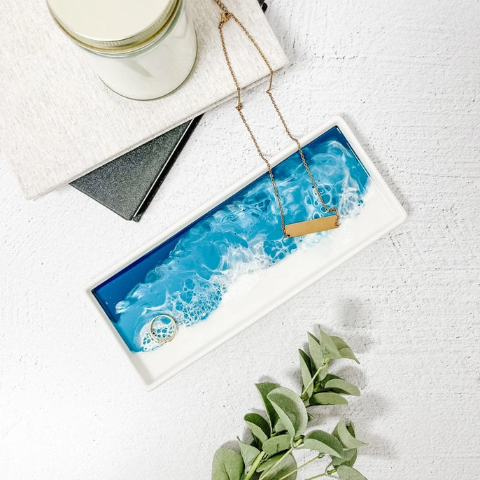 Ocean Vibes Small Ceramic Resin Tray