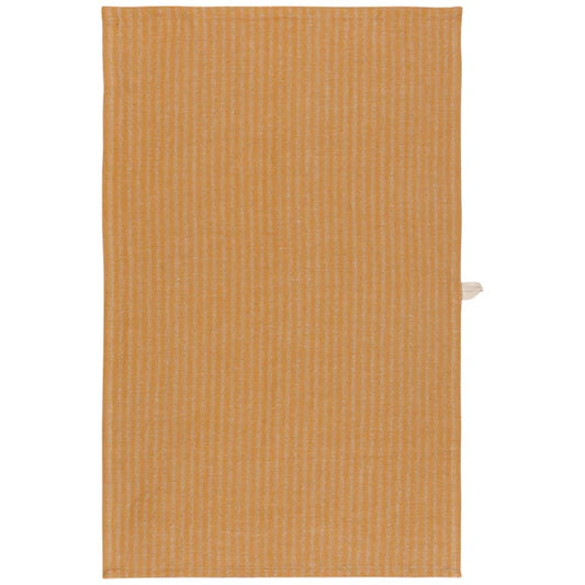 Ochre Linen Pinstripe Tea Towel