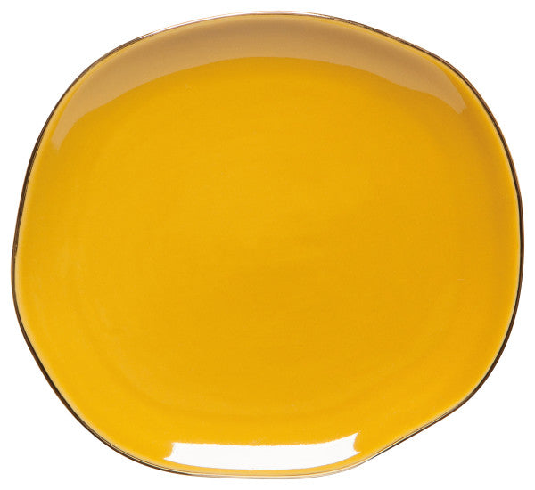 Ochre Gold Rim Pebble Plate