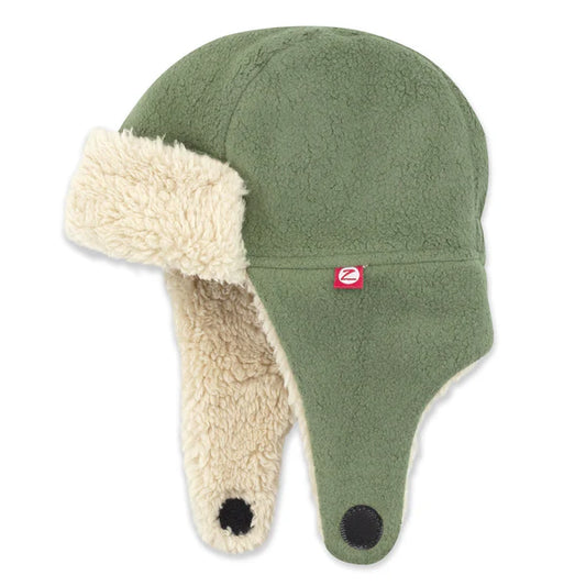 Olive Cozie Fleece Furry Trapper Hat