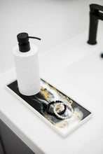Load image into Gallery viewer, Black Ember &amp; Gold Small Ceramic Resin Tray