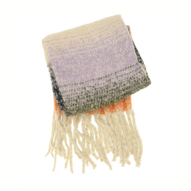 Orange Speckled Ombre Fringe Scarf