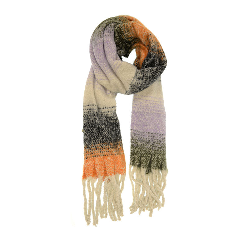 Orange Speckled Ombre Fringe Scarf