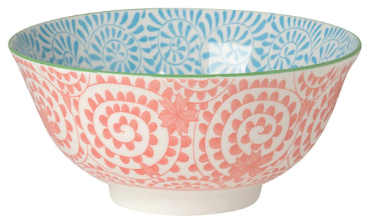 Orange & Blue Swirls Stamped Bowl