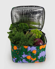 Load image into Gallery viewer, Orange Tree Periwinkle Puffy Cooler Bag