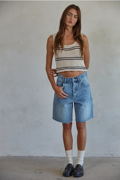 Round Neck Stripe Tank