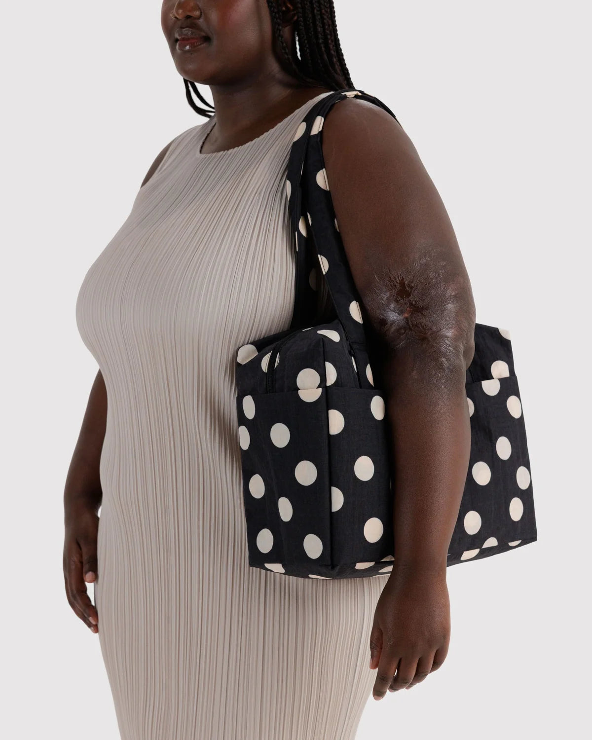 Black and Cream Polka Dot Everyday Cloud Bag