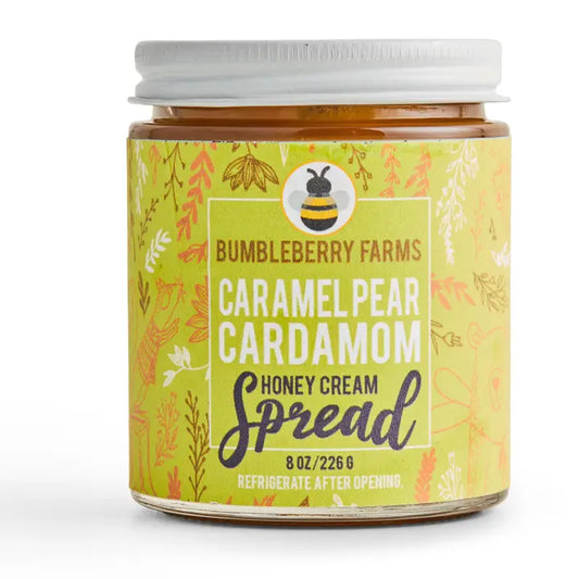 Seasonal Caramel Pear Cardamom Honey Cream Spread