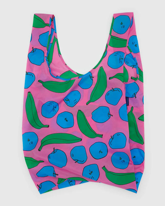 Pink Apples and Bananas Baggu Reusable Bag