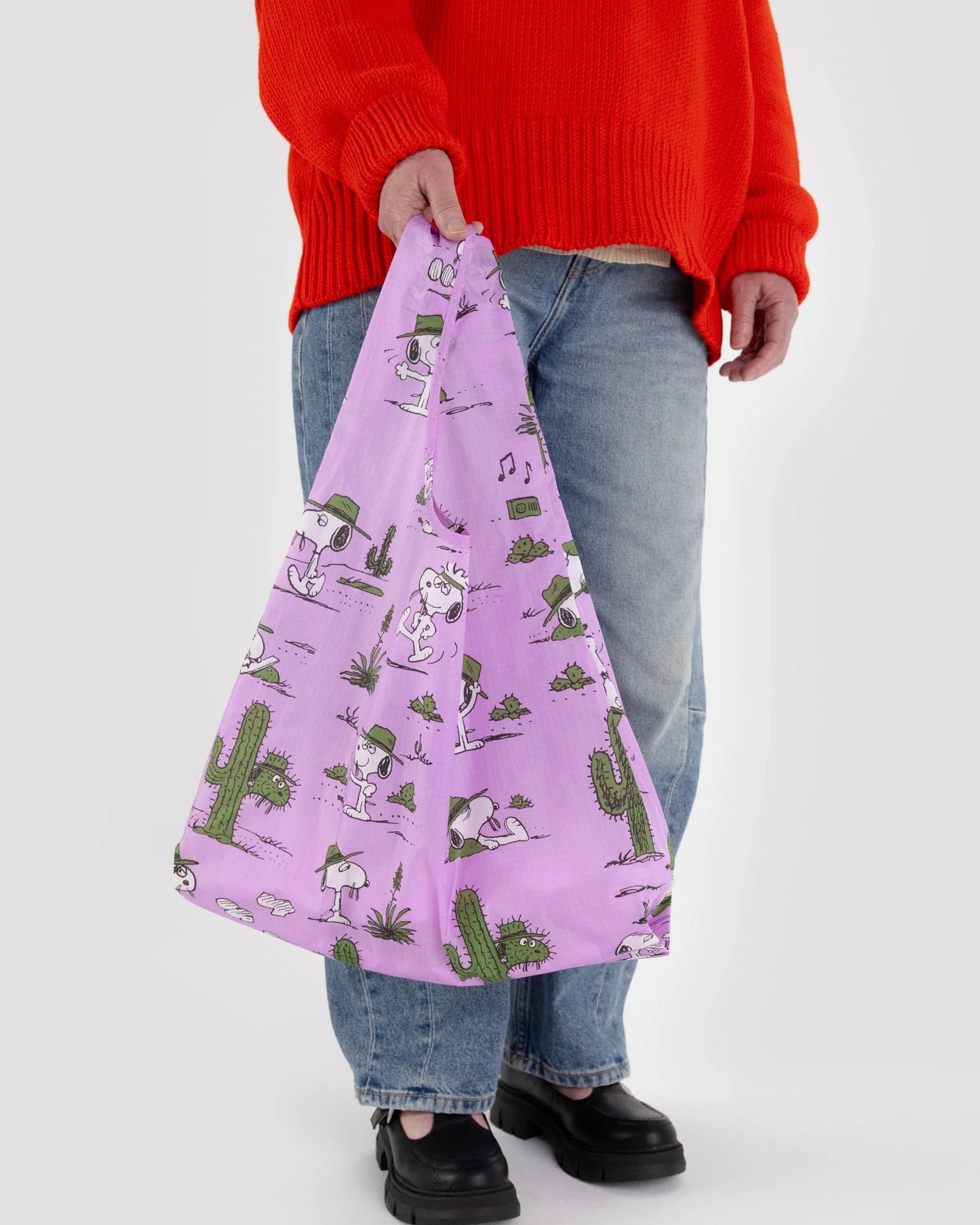 Peanuts x Baggu Pink Spike Reusable Bag