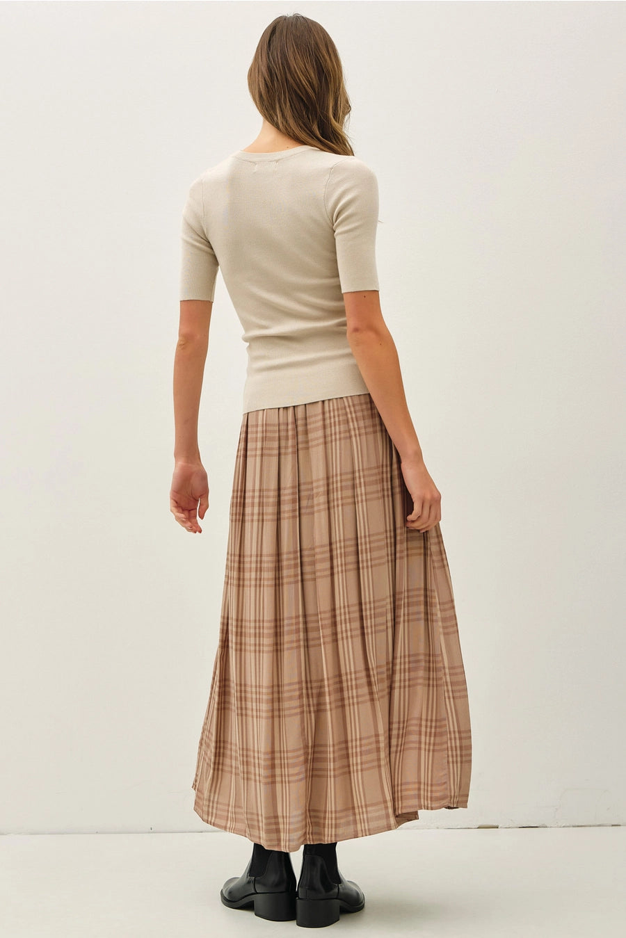 Plaid Pleated Skirt