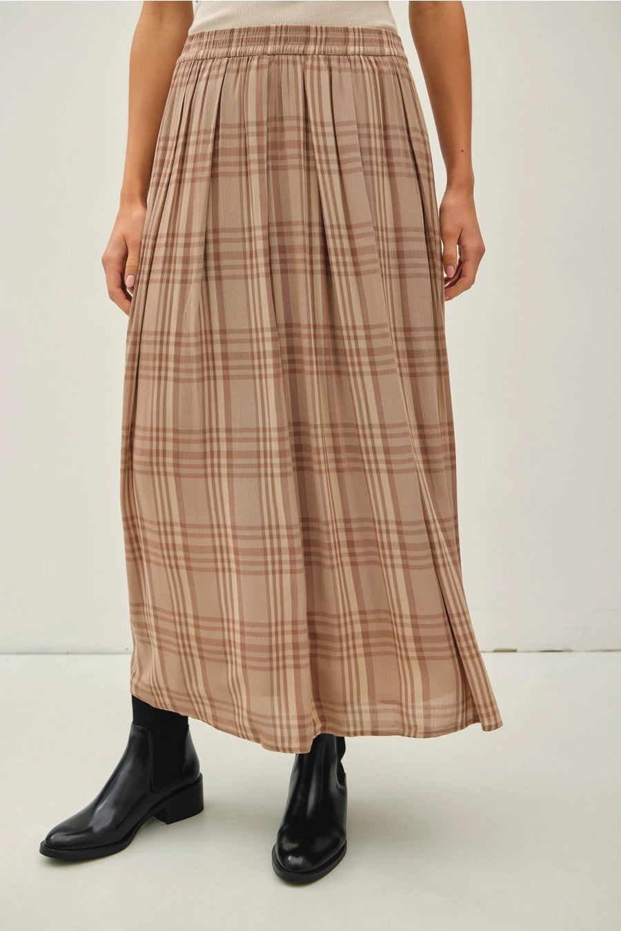 Plaid Pleated Skirt