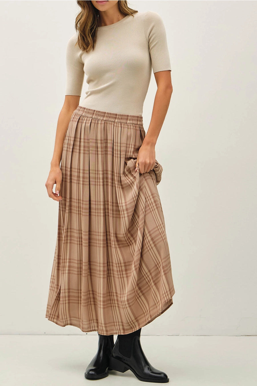 Plaid Pleated Skirt