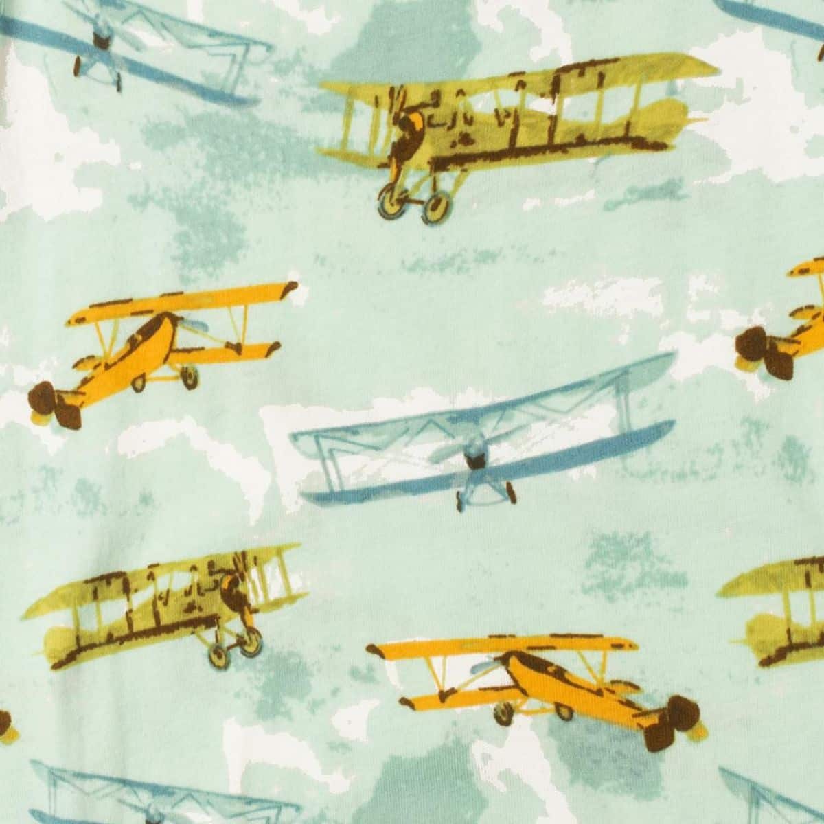 Vintage Planes Organic Cotton Zipper Footie