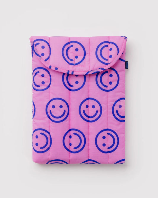 Pop Pink Happy 13"/14" Baggu Laptop Sleeve
