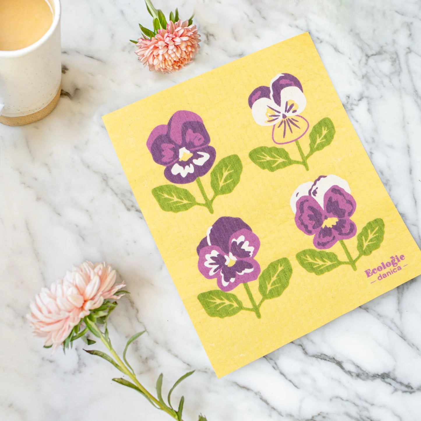 Pansy Swedish Dishcloth