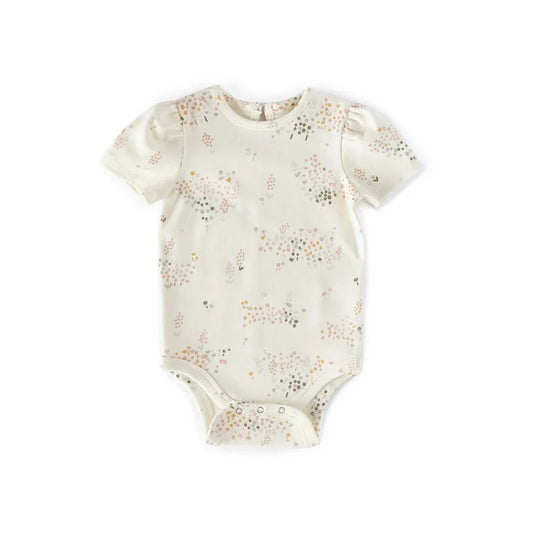 Flower Patch Short Sleeve Puff Onesie