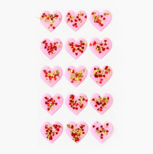 Load image into Gallery viewer, Puffy Glitter Heart Stickers