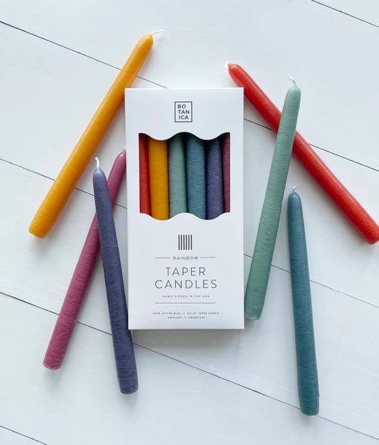 Rainbow Taper Candle Set