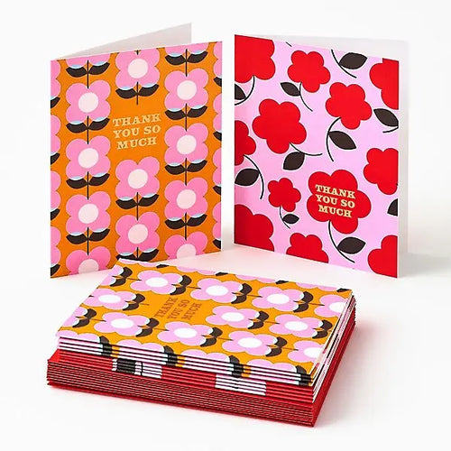 Retro Floral Thank You Boxed Cards