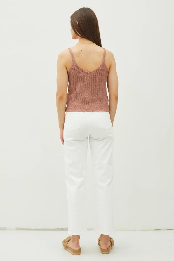 V-Neck Ribbed Knit Tank