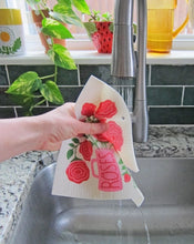 Load image into Gallery viewer, Roses Swedish Dish Cloth