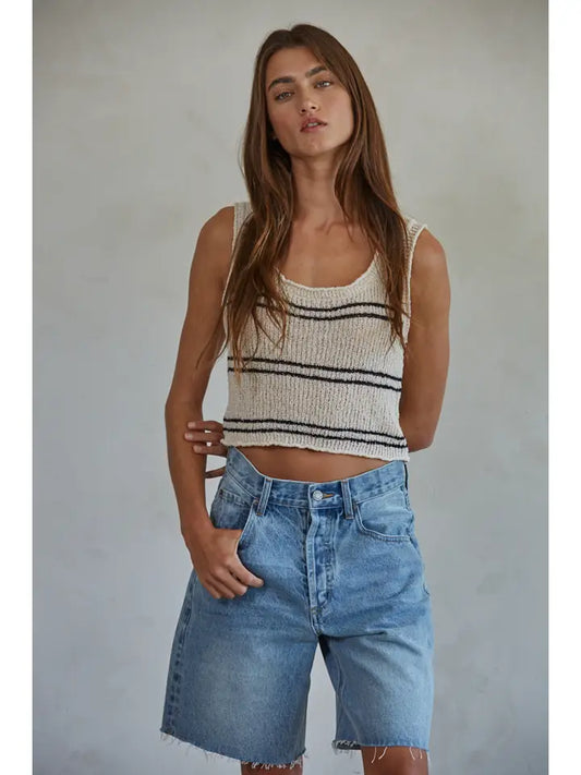 Round Neck Stripe Tank