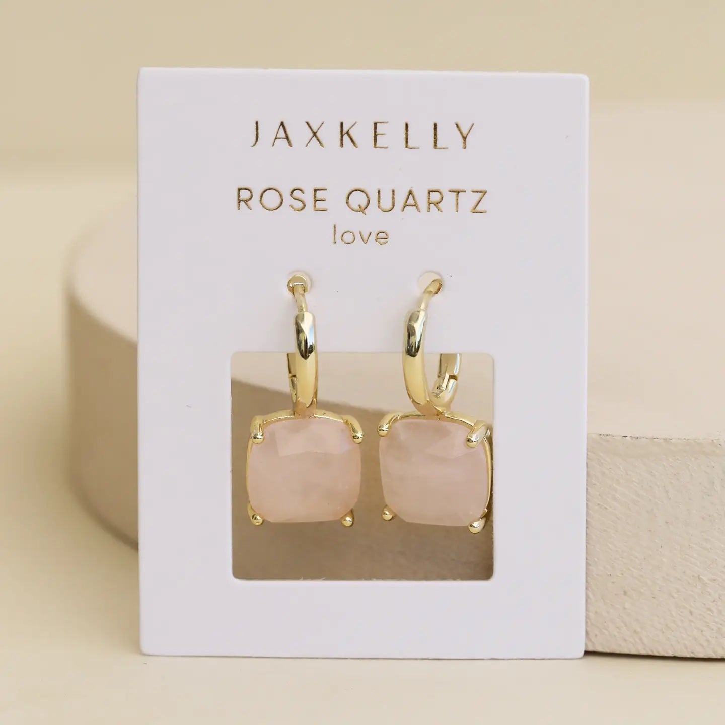 Rose Quartz Gemstone Mini Drop Earrings