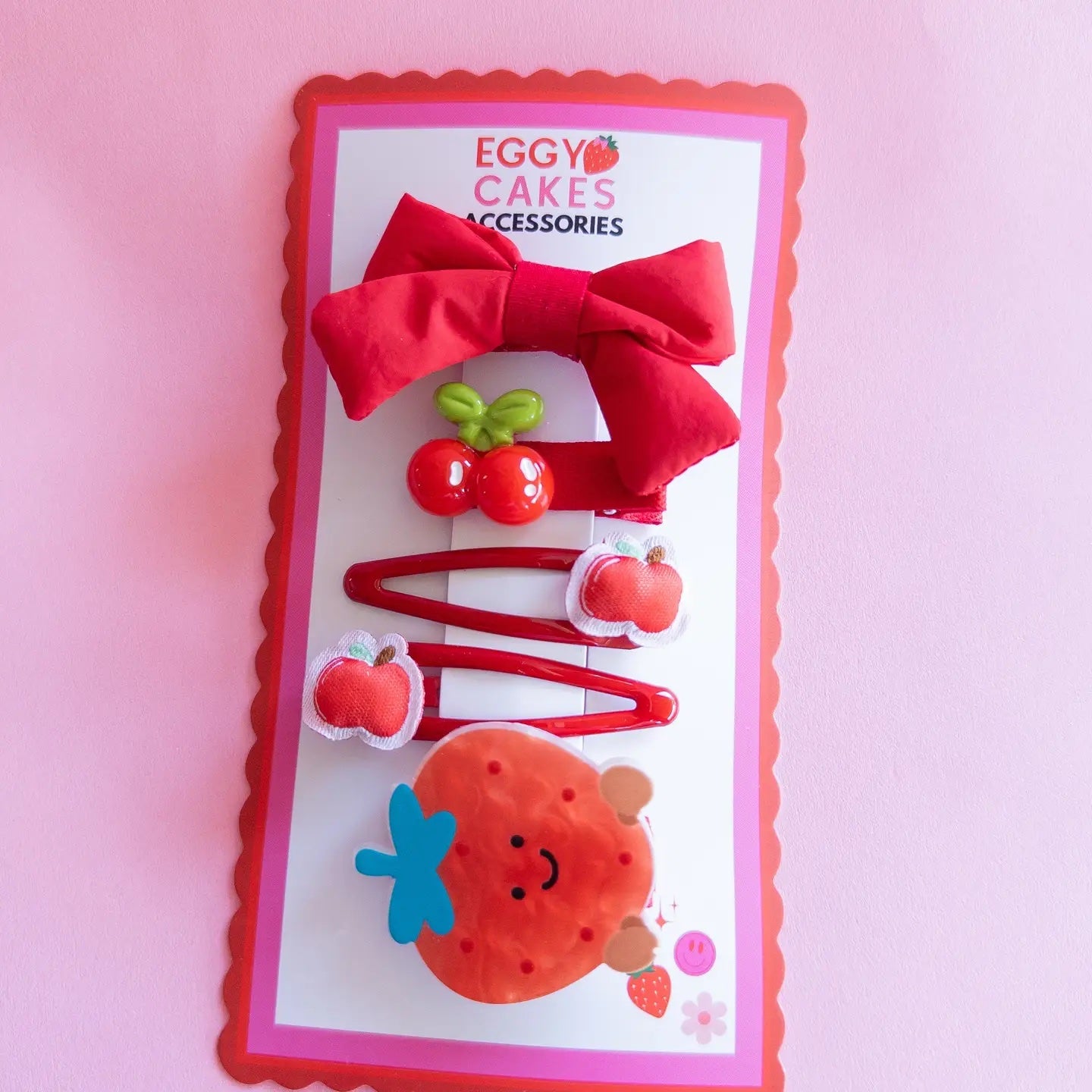 Strawberry Puffy Bow Set