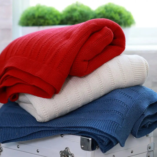 Sarah Knit Throw - Blue