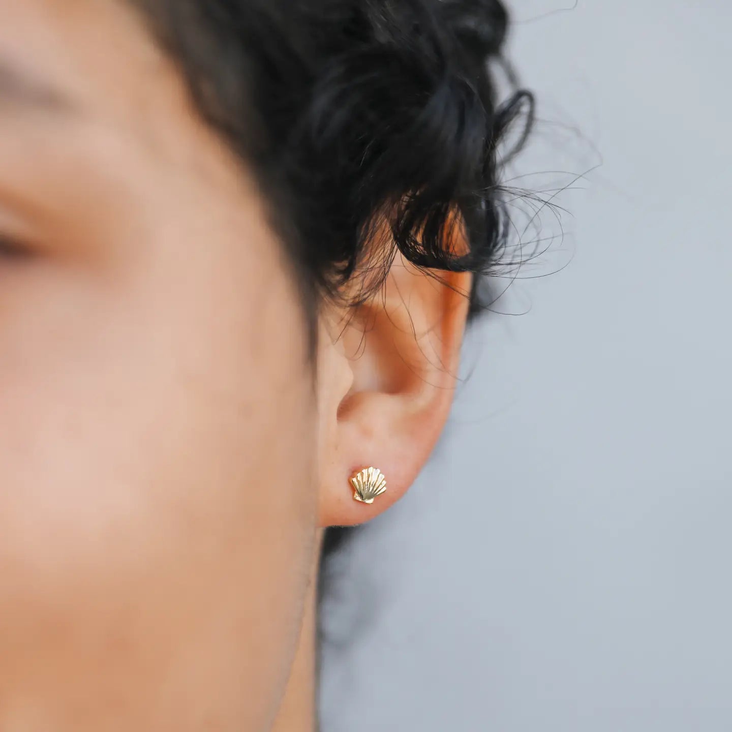 Gold Seashell Earrings