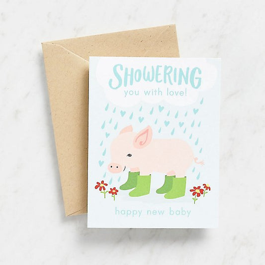 Showering You With Love Happy New Baby Card