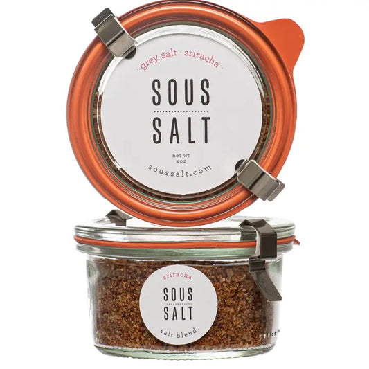 Grey Salt Siracha Glass Jar