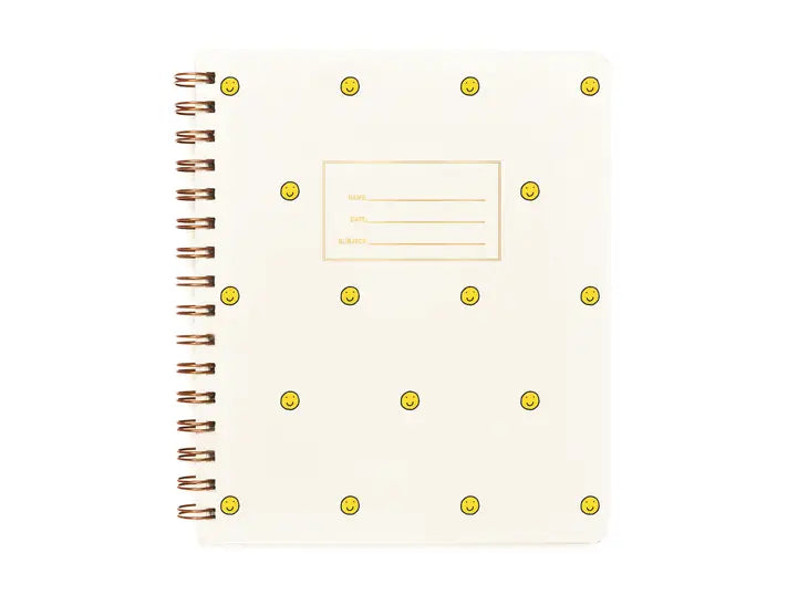 Mini Smiley Face Spiral Notebook