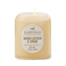 Load image into Gallery viewer, Worn Leather &amp; Smoke Vista Candle